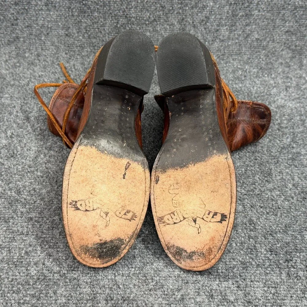 Freebird By Steven Casey‎ Boots Women's Size 9 Brown Leather Lace Ankle Booties